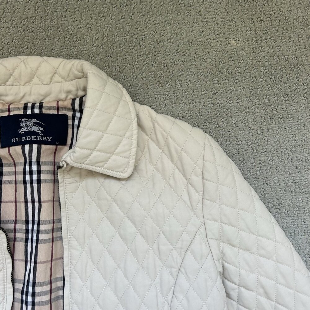Burberry Brit Women’s Kencott Quilted Zip up Nova Check Jacket Beige Size XS - Picture 4 of 15